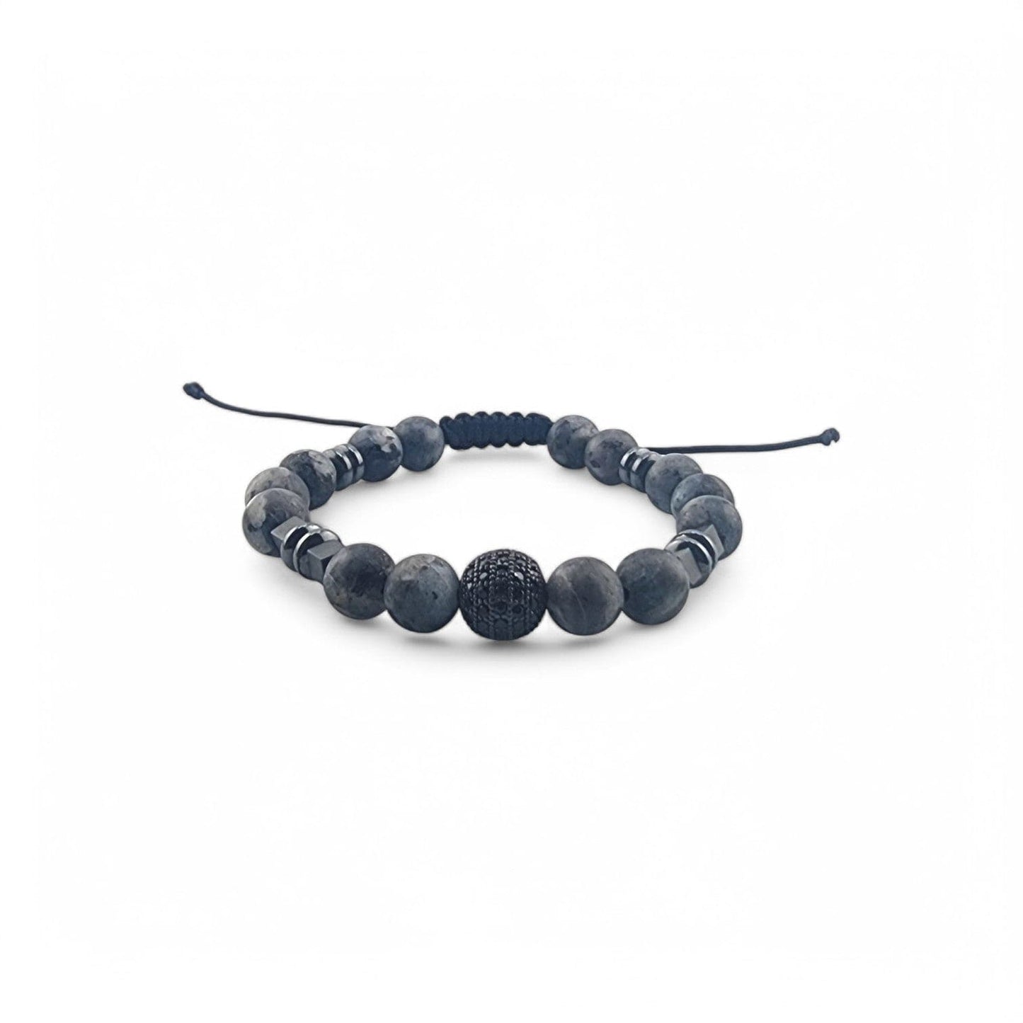 NATURAL STONE BLACK TOURMALINE BEADS BRACELET