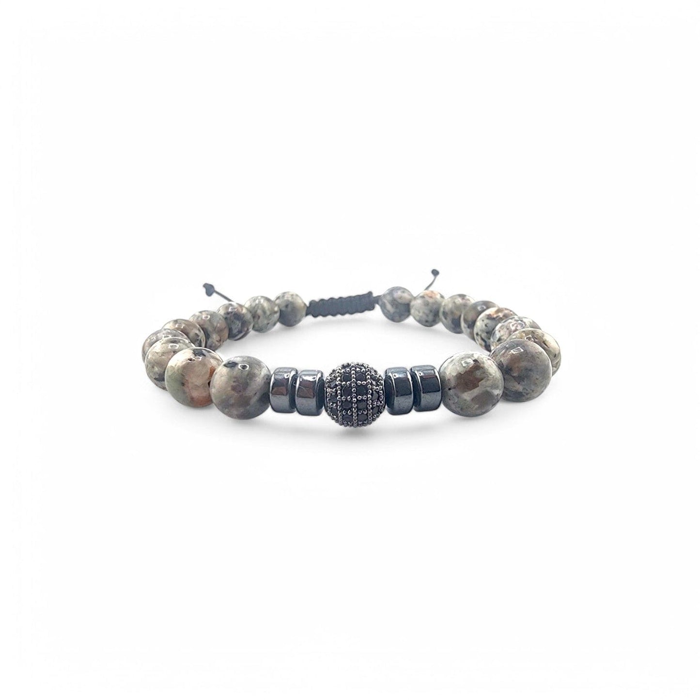 NATURAL STONE MAP JAPSER HEMATIE BEADS BRACELET