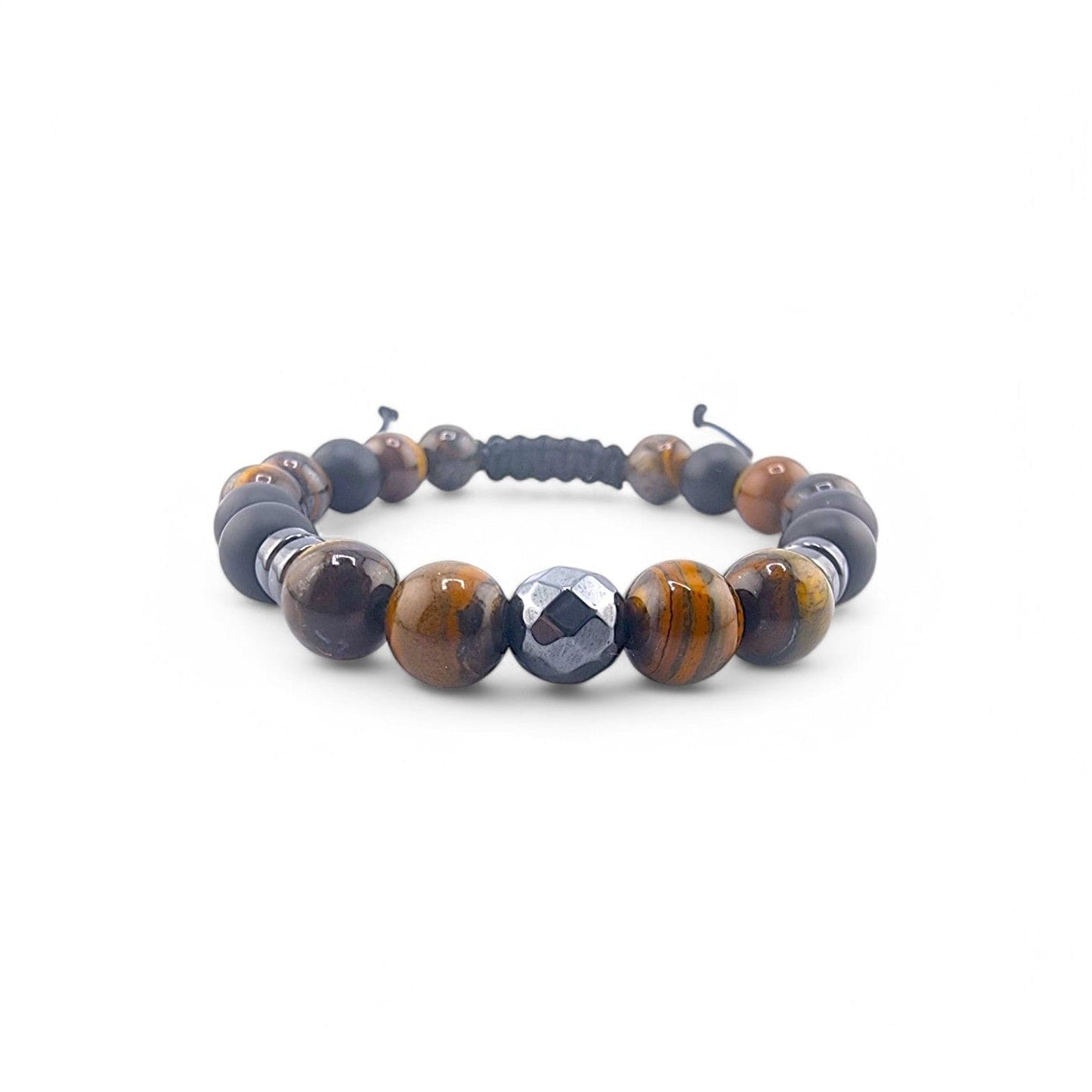NATURAL STONE TIGER EYE ONYX BEADS BRACELET