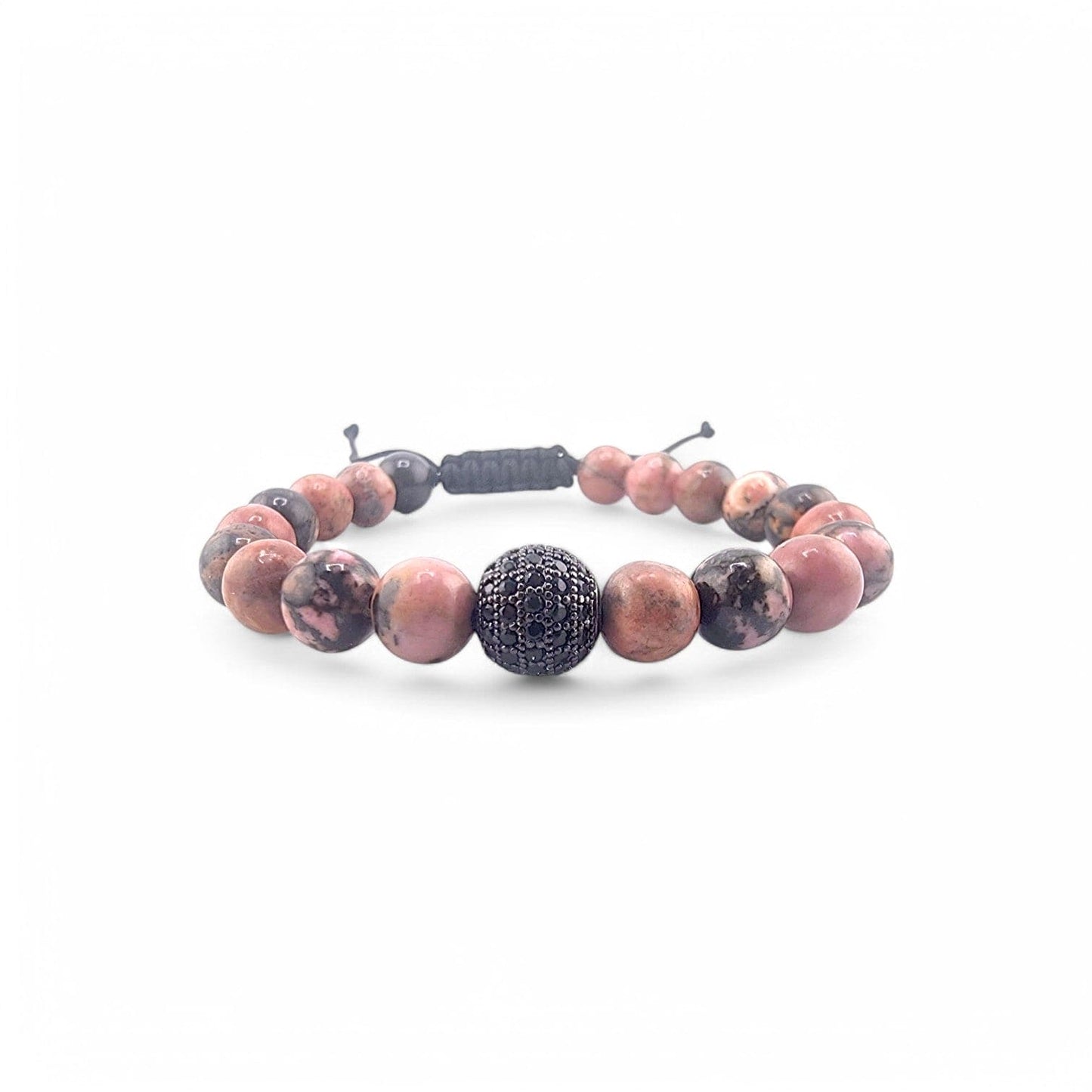 NATURAL STONE TOURMALINE HEMATITE BEADS BRACELET