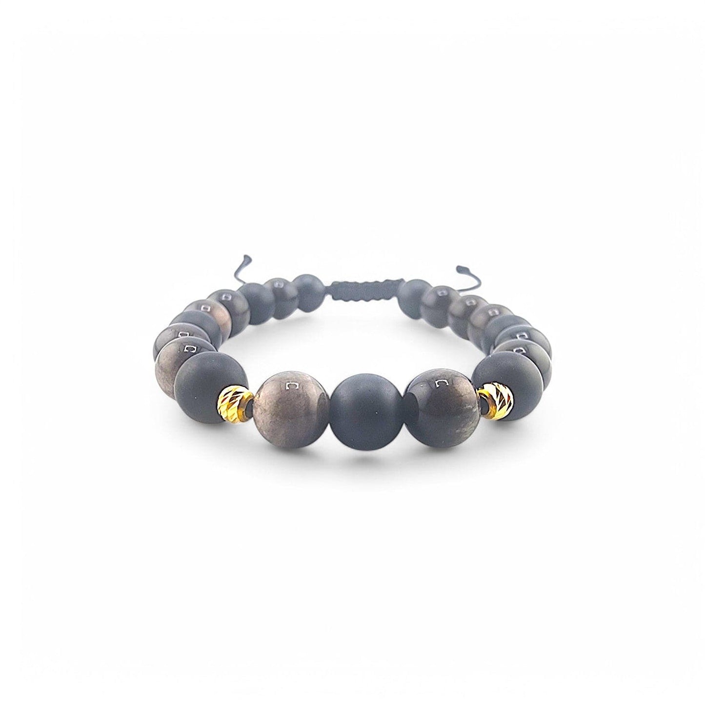 18K GOLD 8MM MIXED BEADS BRACELET