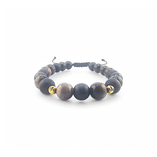 18K GOLD 8MM MIXED BEADS BRACELET