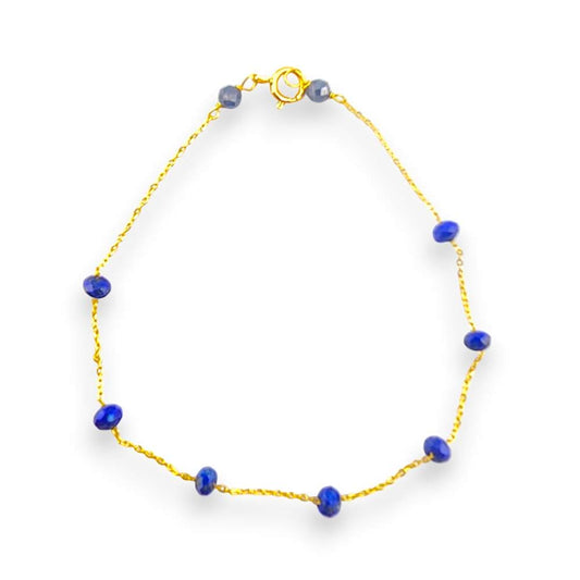18K GOLD LAPIS BRACELET