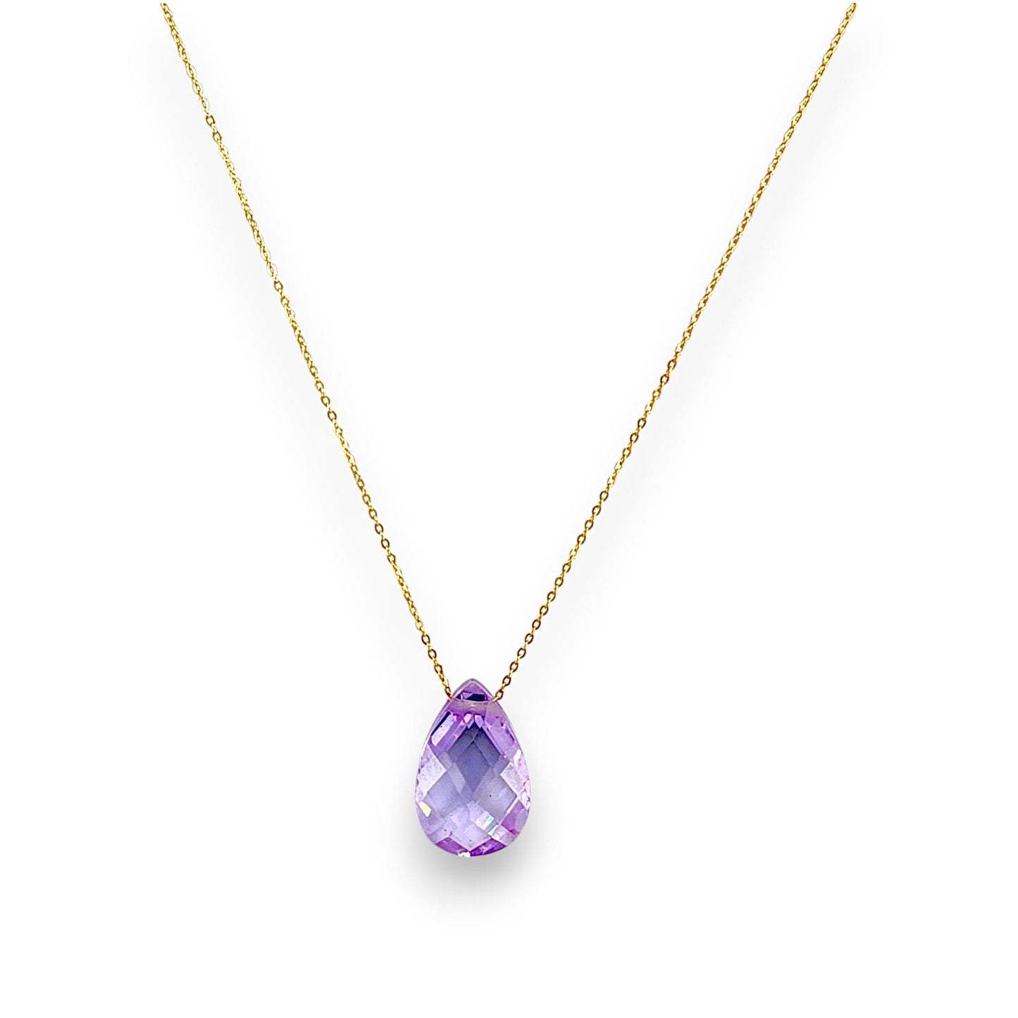18K GOLD CRYSTAL AMETHYST NECKLACE