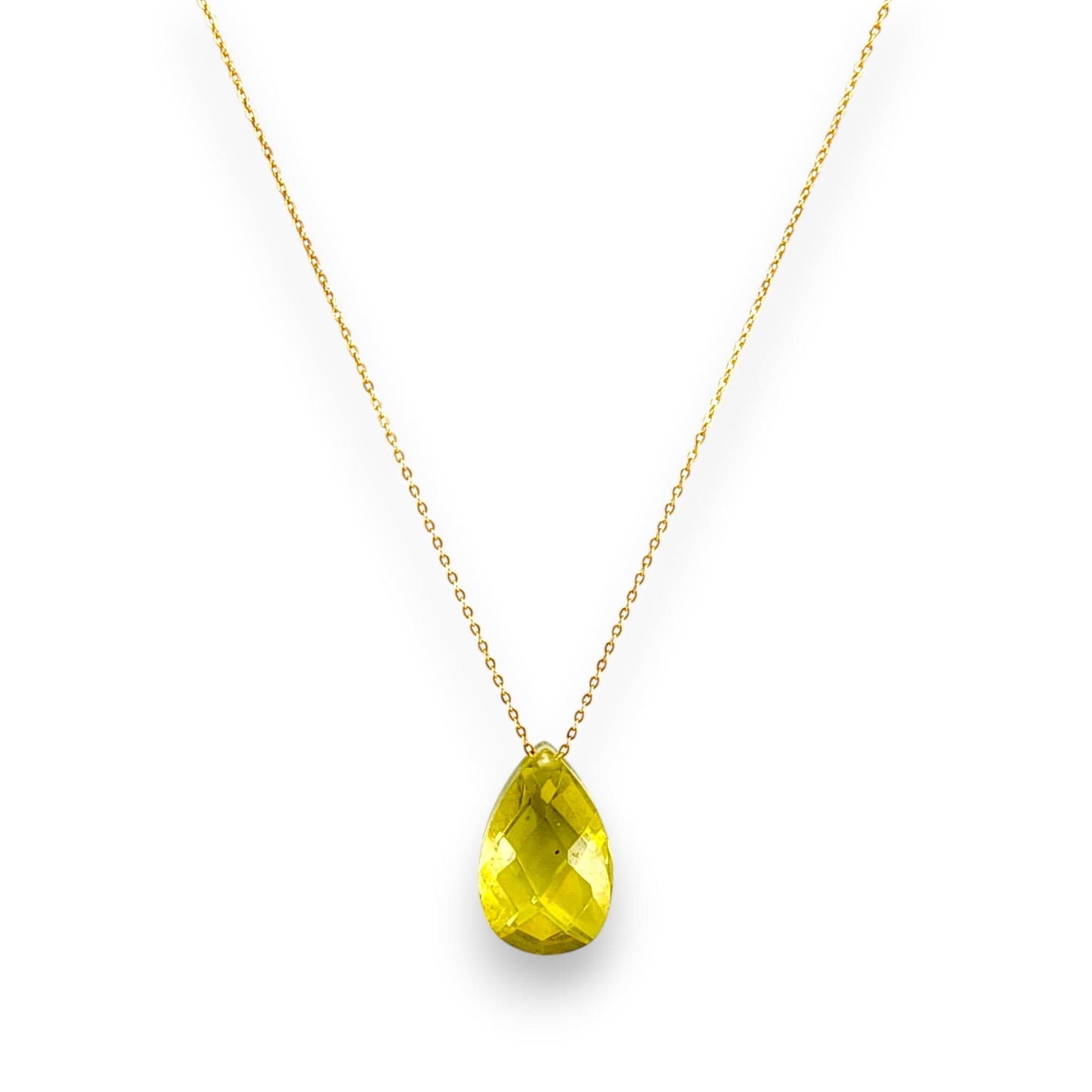 18K GOLD CRYSTAL YELLOW NECKLACE