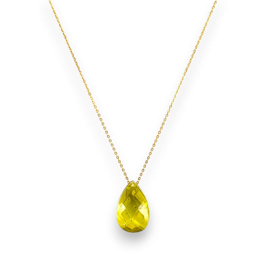 18K GOLD CRYSTAL YELLOW NECKLACE