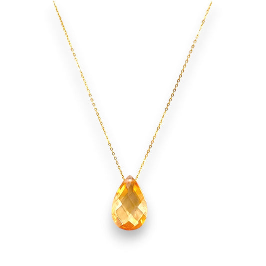 18K GOLD CRYSTAL YELLOW NECKLACE