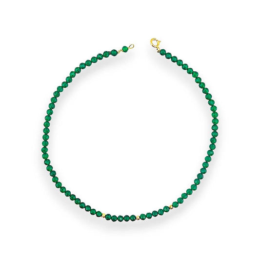 18K GOLD GREEN CUBIC ANKLET