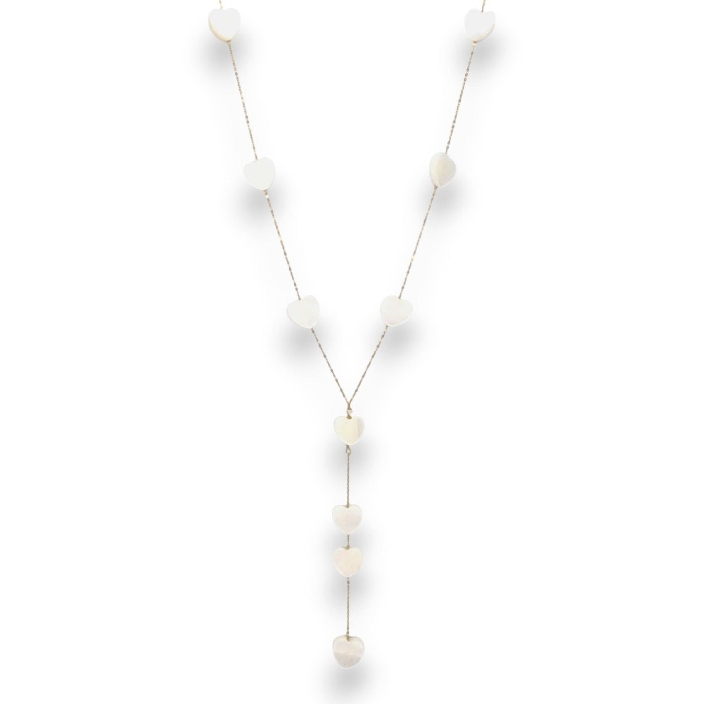 18K GOLD HEART SHELL DROP NECKLACE