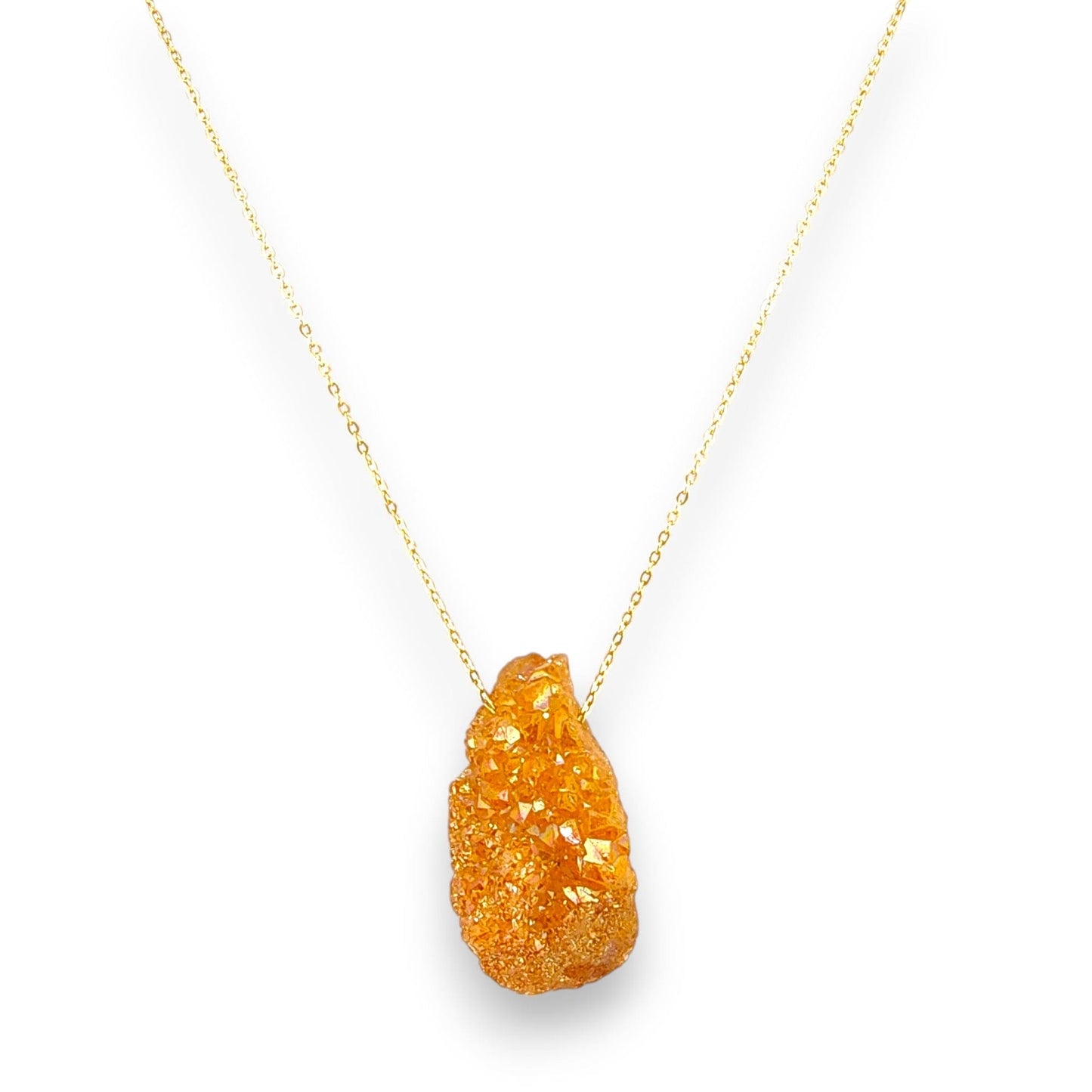 18K GOLD NUDE DRUZY NECKLACE