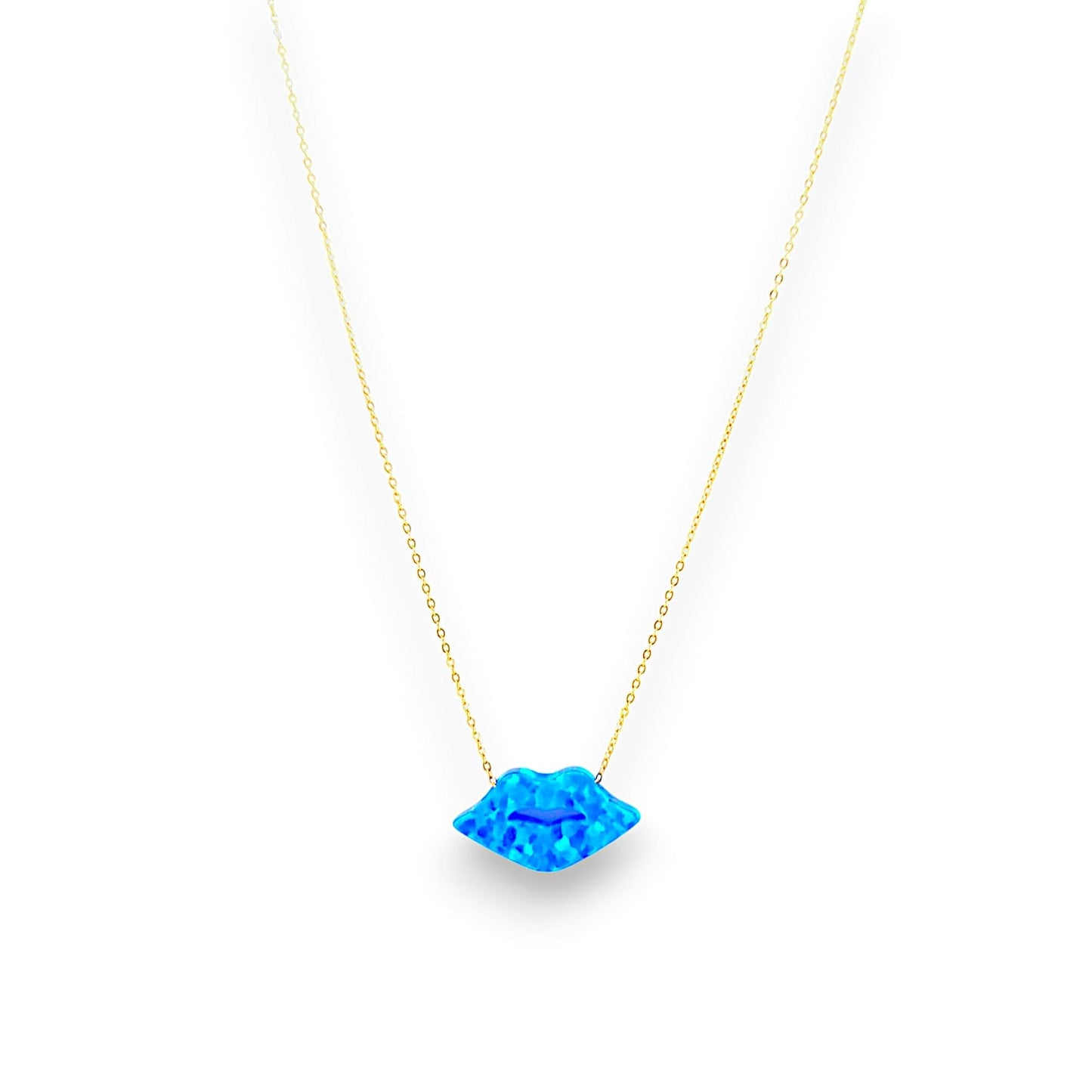 18K GOLD OPAL LIPS NECKLACE