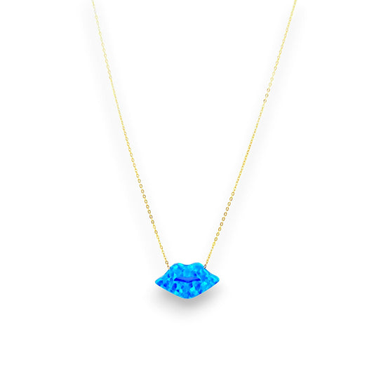 18K GOLD OPAL LIPS NECKLACE