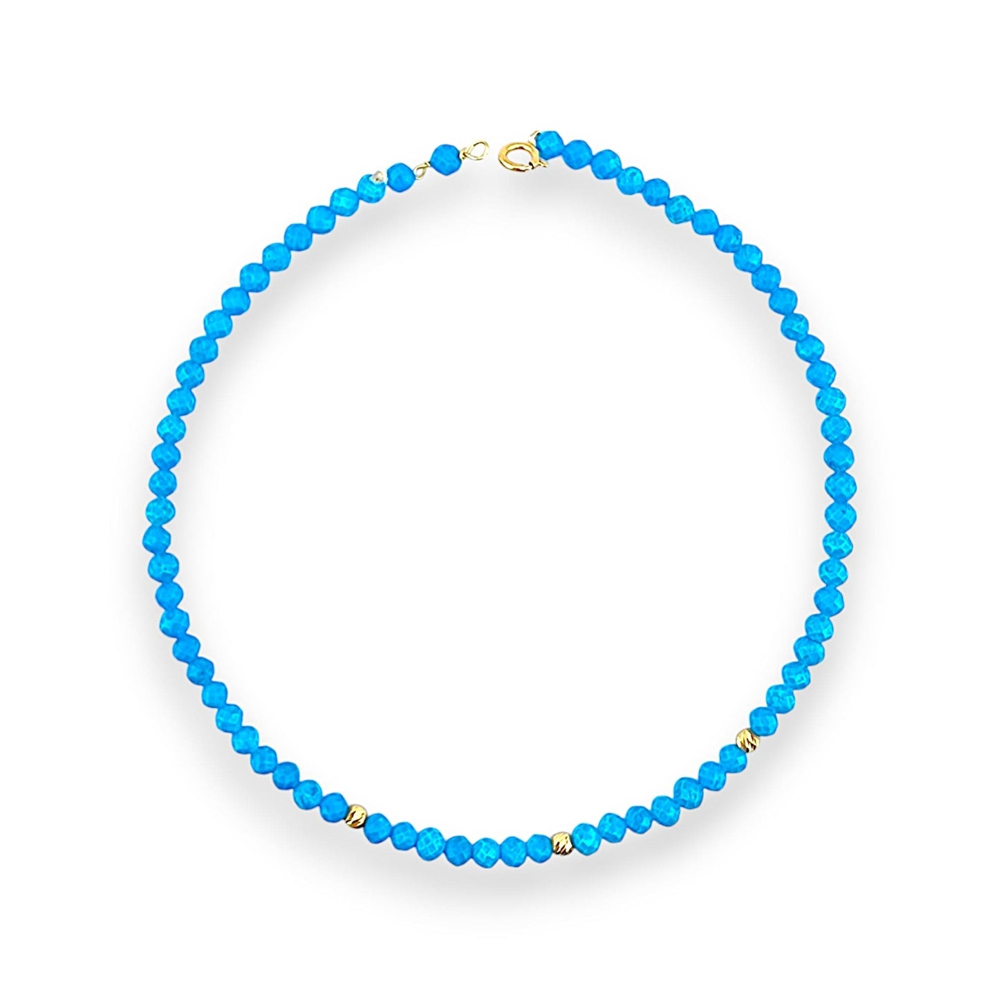 18K GOLD TURQUOISE ANKLET