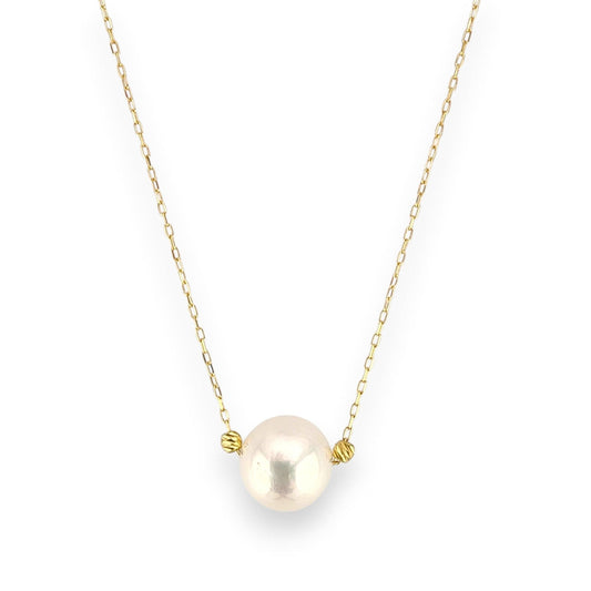 18K GOLD WHITE PEARL NECKLACE